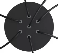 Rosace & Câble*Creative Cables Rosace multiple, Série Rose-One, ronde, , avec 7 sorties centrales et 4 latérales, Ø20cm, H3,5cm - noir