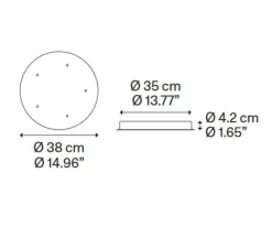 Rosace & Câble*Lodes Rosace multiple, x5, , Ø38cm, H4,2cm - noir mat