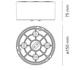 Rosace & Câble*Flos Rosace, My Lines, , driver 52w, Ø15,2cm, H7,3cm - blanc