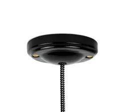 Rosace & Câble*Zangra Rosace porceleine 038.b, , Ø10cm - noir