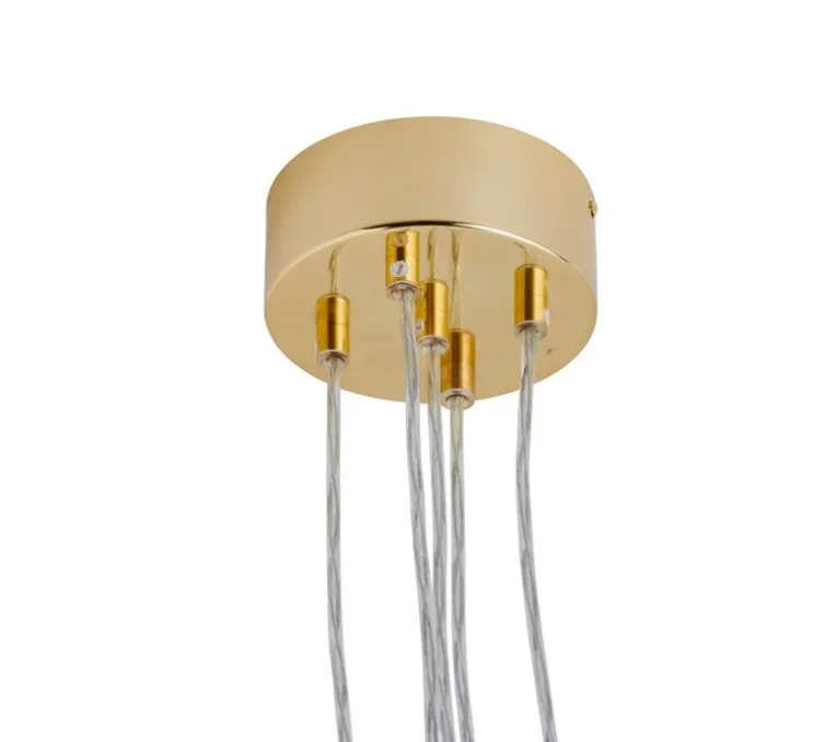 Rosace ronde multiple, Uva, 5 connexions, or brillant, Ø13cm, H15cm - Ebb and Flow