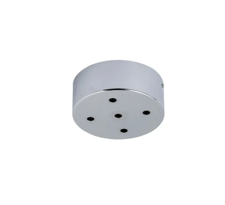 Rosace & Câble*Ebb and Flow Rosace ronde multiple, Uva, 5 connexions, , Ø13cm, H15cm - argent brillant