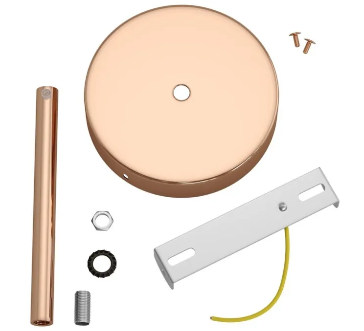 Rosace simple, série métal, avec sortie centrale, cuivre, Ø12cm, H17,5cm - Creative Cables