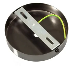 Rosace simple, série métal, avec sortie centrale, perle noire, Ø12cm, H17,5cm - Creative Cables