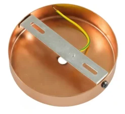 Rosace simple, série métal, avec sortie centrale, cuivre, Ø12cm, H2,5cm - Creative Cables