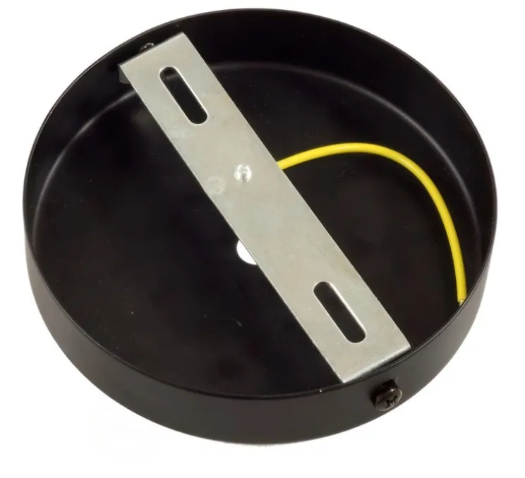 Rosace simple, série métal, avec sortie centrale, noir, Ø12cm, H17,5cm - Creative Cables