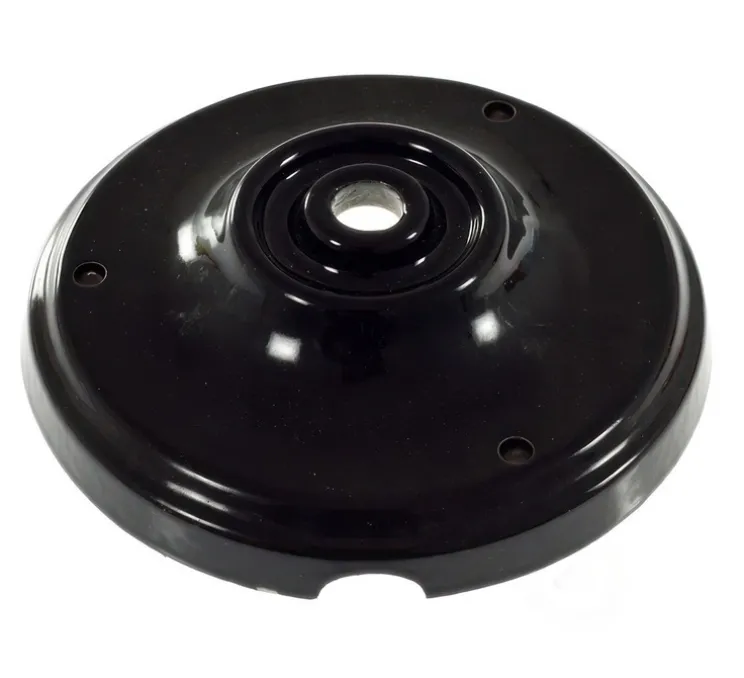 Rosace simple, série porcelaine, noir, avec sortie centrale, Ø10,5cm, H3cm - Creative Cables