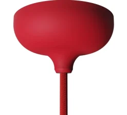 Rosace & Câble*Creative Cables Rosace simple, série silicone, , avec sortie centrale et latérale, Ø8,8cm, H4,65cm - Rouge