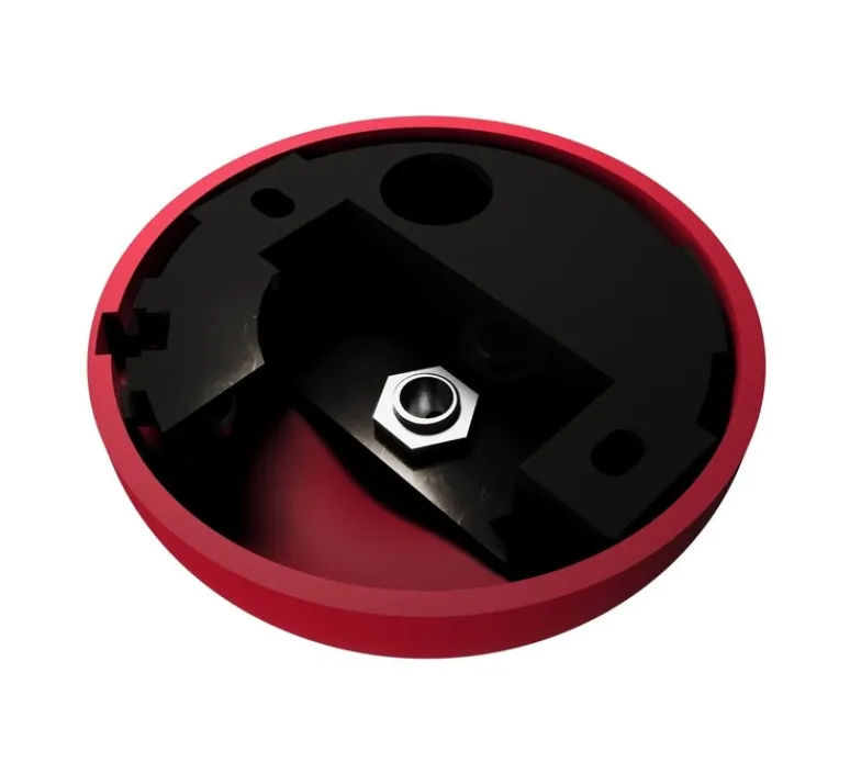 Rosace & Câble*Creative Cables Rosace simple, série silicone, , avec sortie centrale et latérale, Ø8,8cm, H4,65cm - Rouge