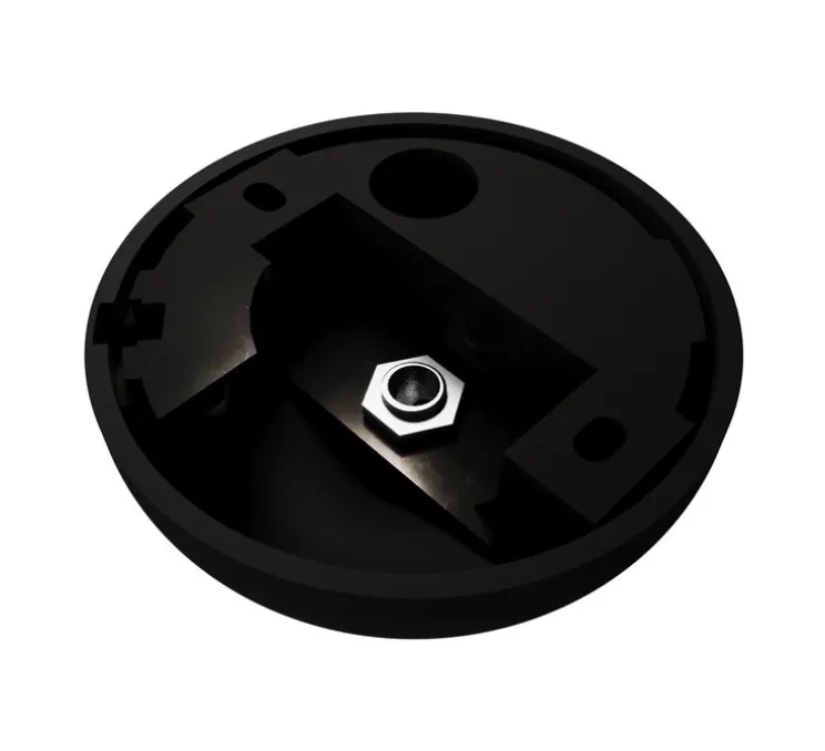 Rosace simple, série silicone, noir, avec sortie centrale et latérale, Ø8,8cm, H4,65cm - Creative Cables