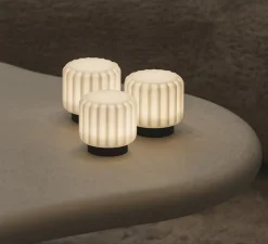 Lampe*Atelier Pierre Set de 3 Lampes à poser, Dentelles H9, , IP65, Ø9cm, H9cm - noir