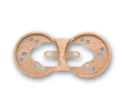 Socle, Do, Double horizontal, Hêtre naturel, Interrupteur et Prise, L17,1cm, H10cm - Fontini