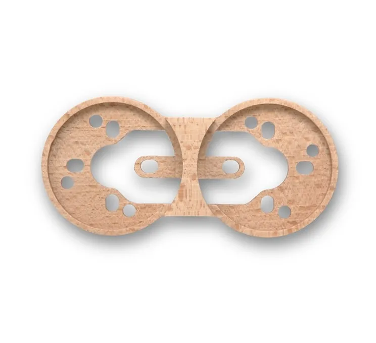 Socle, Do, Double horizontal, Hêtre naturel, Interrupteur et Prise, L17,1cm, H10cm - Fontini