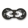 Socle, Do, Double horizontal, Hêtre obscurci, Interrupteur et Prise, L13,6cm, H6,4cm - Fontini