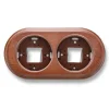 Socle, Garby, Double horizontal, Hêtre couleur miel, Interrupteur et Prise, L18,5cm, H10cm - Fontini