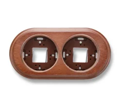 Socle, Garby, Double horizontal, Hêtre couleur miel, Interrupteur et Prise, L18,5cm, H10cm - Fontini
