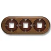 Socle, Garby, Triple, Hêtre vieilli, Interrupteur et prise, L25,5cm, H3cm - Fontini
