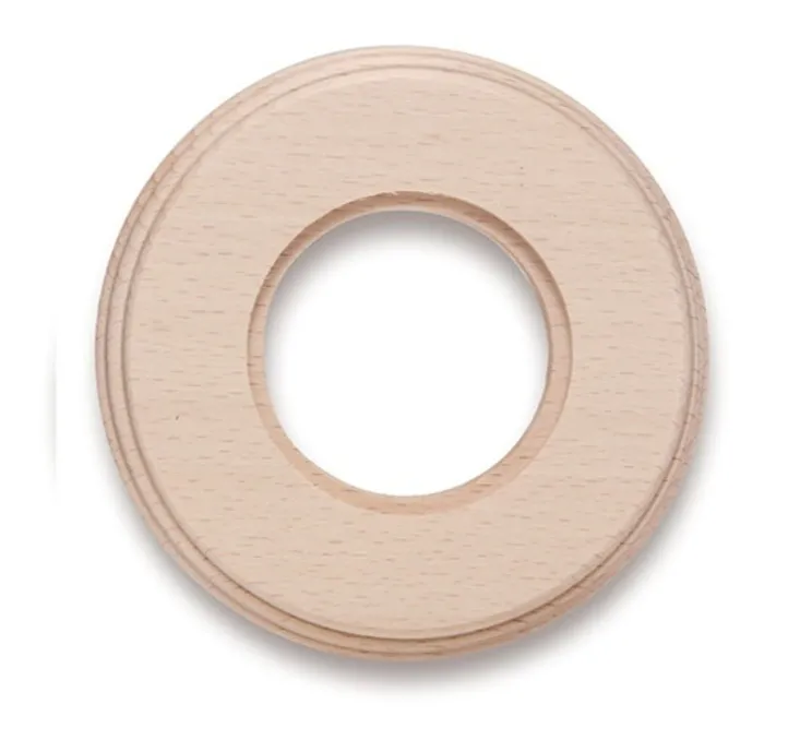 Socle pour interrupteur prise, Garby Colonial, Simple, hêtre sans vernis, Ø10,2cm - Fontini