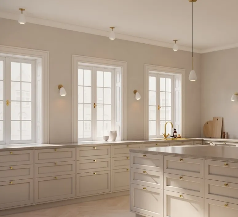 Plafonnier & Spot*Nuura Spot, Anoli, , Ø10cm, H20cm - or nordique, blanc