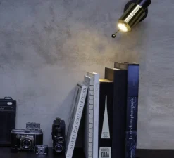 Plafonnier & Spot|Applique*DCW éditions Paris Spot, Biny LED, noir et or, sans interrupteur, dim, 2700K, 450lm, L6,5cm, H15,4cm - base noir, lens or