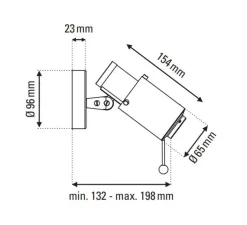 Plafonnier & Spot|Applique*DCW éditions Paris Spot, Biny LED, , sans interrupteur, 2700K, 450lm, L6,5cm, H15,4cm - noir