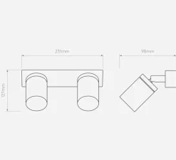 Spot, Dartmouth Twin, noir, IP44, L23,1cm, H12,7cm - Astro