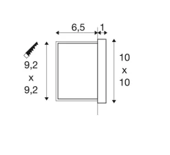 Spot de marche encastrable, Concreto, gris, IP65, LED, 3000K, 15 lm, L10cm, H10cm - SLV