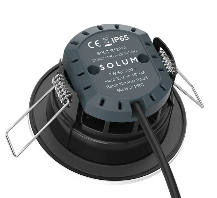 Spot détecteur, Draco pro, noir, IP65, LED, 3000K ou 4000K, 655-710lm, Ø6,75cm, H5,26cm - Solum