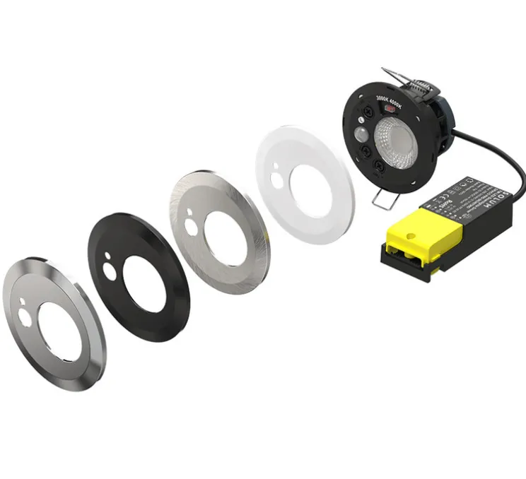 Spot détecteur, Draco pro, noir, IP65, LED, 3000K ou 4000K, 655-710lm, Ø6,75cm, H5,26cm - Solum