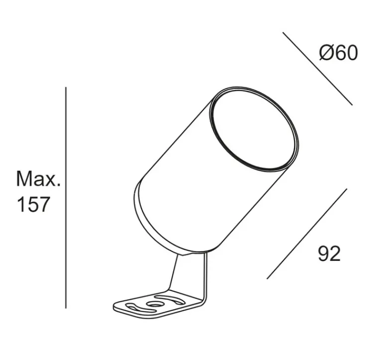 Plafonnier & Spot*LEDS C4 Spot, Eko, , IP66, Ø6cm, H9,2cm - noir