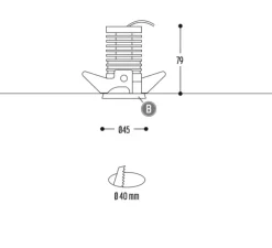 Plafonnier & Spot*DARK Spot encastrable, Apetito, , IP44, LED, 2700k, 550 lm, Ø4,5cm, H7,9cm - blanc