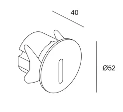 Plafonnier & Spot*LEDS C4 Spot encastrable, Bat Round Lineal, , IP66, LED, 3000K, 10 lm, L5,2cm, H5,2cm - noir