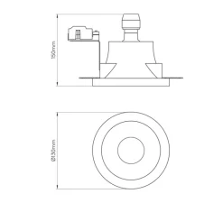 Plafonnier & Spot*Astro Spot encastrable, o Round Fixed, , Ø13cm, P15cm - blanc