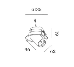 Spot encastrable, Bliek Round 1.0 LED, noir et or, LED, 3000K, 635 à 855lm, Ø6,2cm, H9,6cm - Wever&Ducré