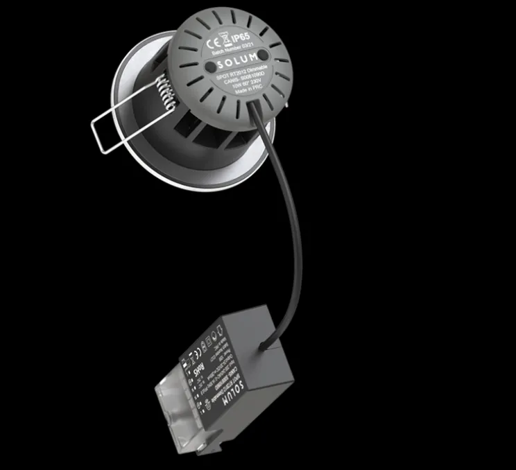 Spot encastrable, Canis, blanc, IP65, LED, dim, 2700-4000K, 750-850 lm, Ø8,2cm, H6,2cm - Solum