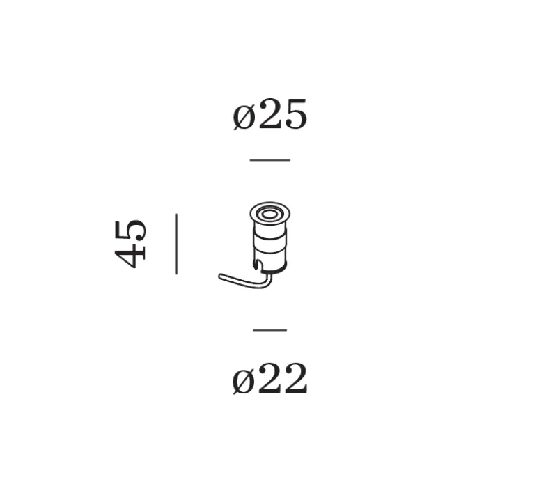 Plafonnier & Spot*Wever&Ducré Spot encastrable, Card 1.0, , IP67, LED, 3000K, 70 lm, Ø2,5cm, H4,5cm - inox