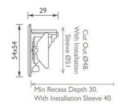 Plafonnier & Spot*John Cullen Spot encastrable, Cazalla, , IP66, LED, dim, 2700K, 187 lm, L5,4cm, H5,4cm - noir