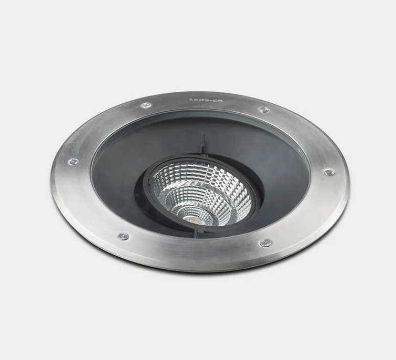 Plafonnier & Spot*LEDS C4 Spot encastrable de sol, Gea Cob, , IP65-67, LED, dim, 3000K, 3681 lm, Ø30cm, H17,7cm - acier inoxydable