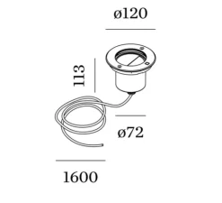 Plafonnier & Spot*Wever&Ducré Spot encastrable de sol, Map Asym 1.2, , IP67, LED, dim, 3000K, 730 lm, Ø12cm, H11,3cm - acier inoxydable