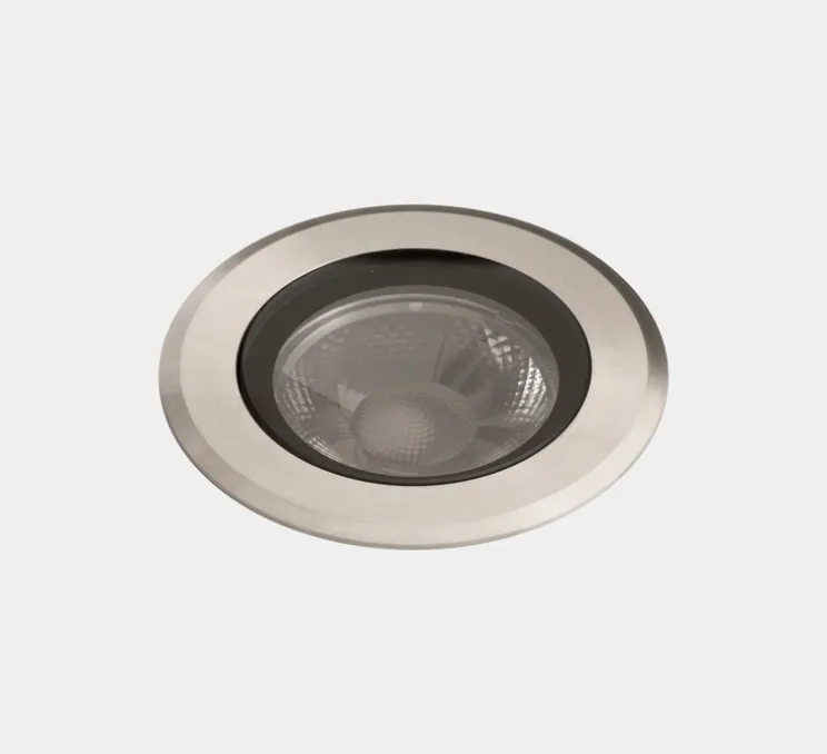 Spot encastrable de sol, Max Big Round Trim, acier inoxydable, IP66-67, LED, dim, 2700K, 1902 lm, Ø11cm, H7,8cm - LEDS C4
