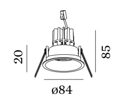 Plafonnier & Spot*Wever&Ducré Spot encastrable, Deep 1.0 LED, , LED, 3000K, 570/770lm, Ø8,4cm, H8,5cm - noir