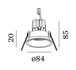 Spot encastrable, Deep 1.0 LED, blanc, LED, 2700K, 530/710lm, Ø8,4cm, H8,5cm - Wever&Ducré