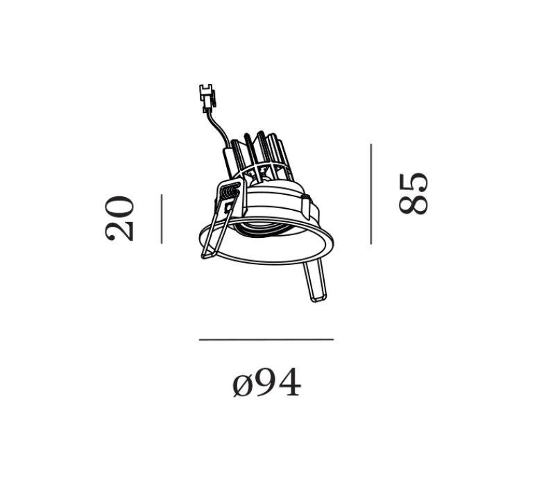 Plafonnier & Spot*Wever&Ducré Spot encastrable, Deep Adjust 1.0, , LED, 3000K, 570/770lm, Ø9,4cm, H8,5cm - bronze, installation fil ressort