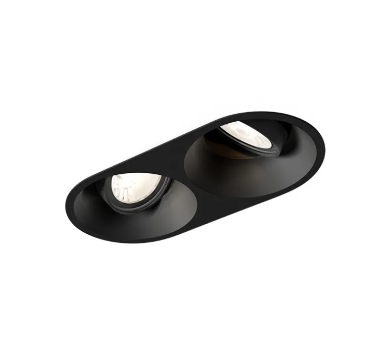 Plafonnier & Spot*Wever&Ducré Spot encastrable, Deep Adjust 2.0 LED, , LED, 3000K, 2x570/770lm, L18,2cm, H8,5cm - noir