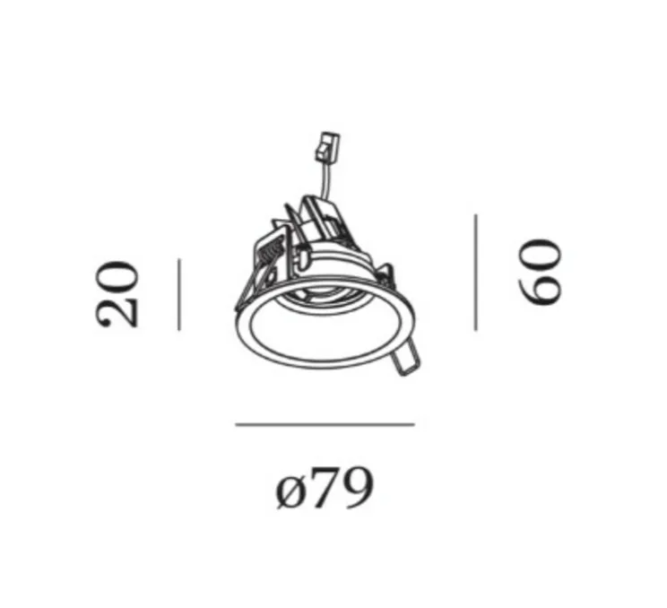 Spot encastrable, Deep Adjust Petit, blanc, LED, 3000K, 570lm, Ø7,9cm, H6,0cm - Wever&Ducré