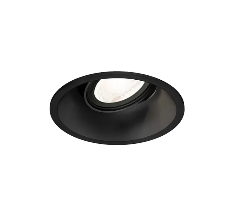 Plafonnier & Spot*Wever&Ducré Spot encastrable, Deep Adjust 1.0 PAR16, noir, Ø9,4cm, H10,2cm - noir, installation fil ressort