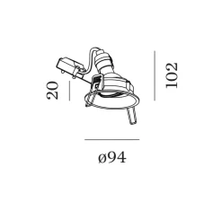 Plafonnier & Spot*Wever&Ducré Spot encastrable, Deep Adjust 1.0 PAR16, noir, Ø9,4cm, H10,2cm - noir, installation fil ressort