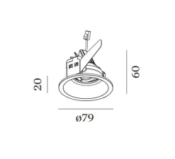 Spot encastrable, Deep Adjust Petit, noir, blade springs, LED, 2700K, 540lm, Ø7,9cm, H6,0cm - Wever&Ducré