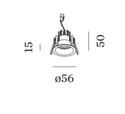 Spot encastrable, Deep Bijou 1.0, noir, LED, 3000K, 350lm, Ø5,6cm, H5,0cm - Wever&Ducré