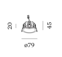 Plafonnier & Spot*Wever&Ducré Spot encastrable, Deep petit 1.0 LED, , LED, 3000K, 570 lm, Ø7,9cm, H4,5cm - blanc